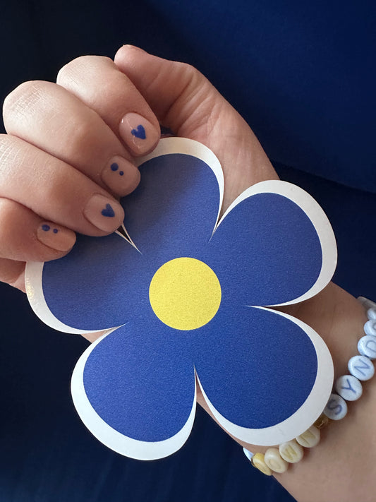 Blá Blóma - klistrimerki